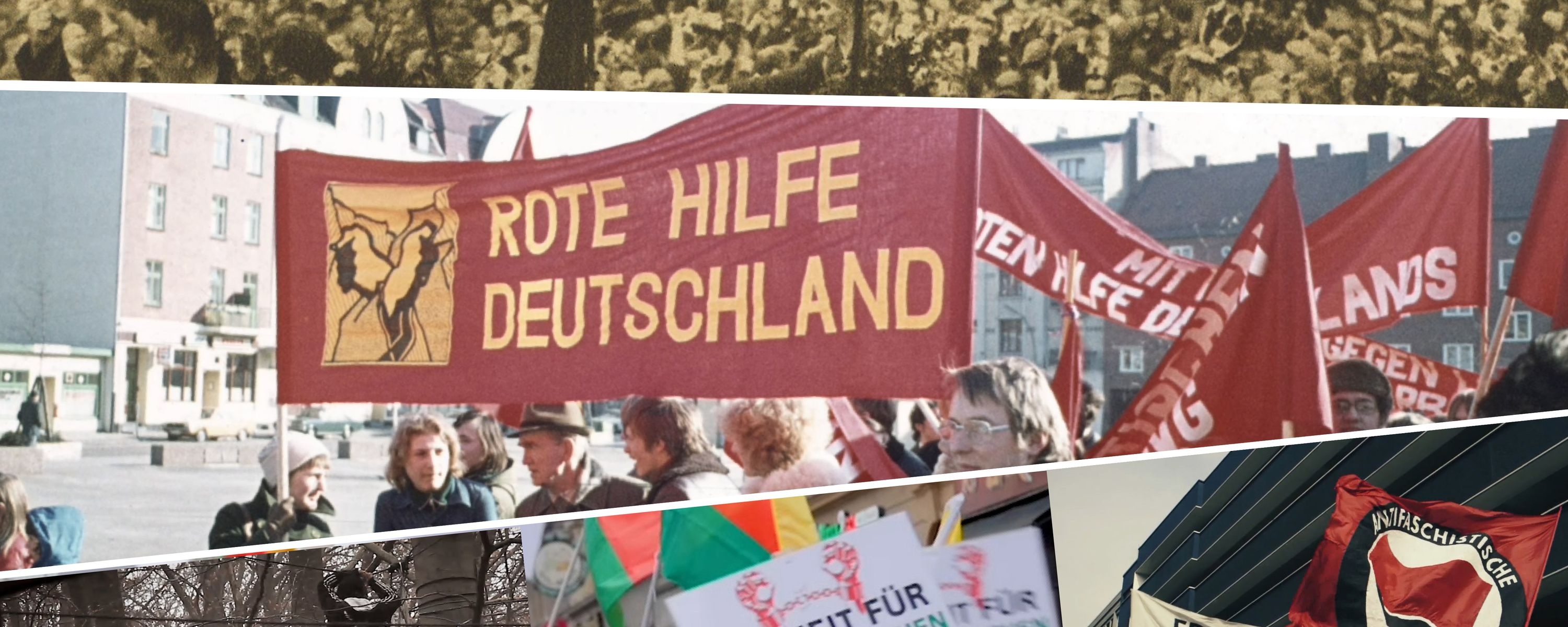 Vorschaubild Film »100 Jahre Rote Hilfe« – Collage verschiedener Demonstrationen und Aktionen