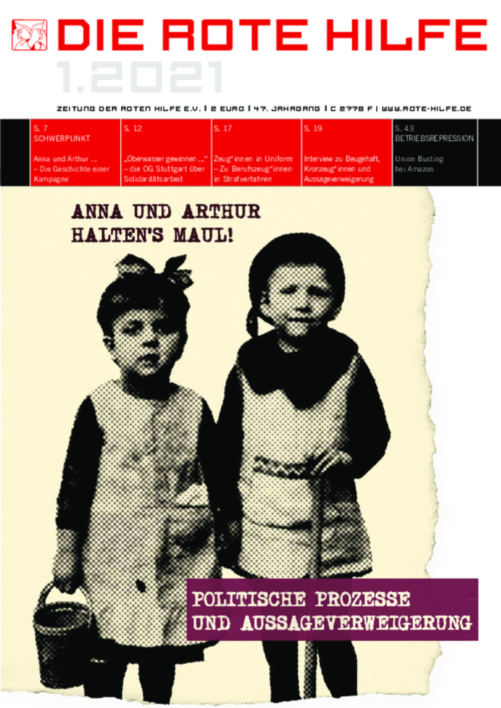 Cover von Rote Hilfe Zeitung 1/2021