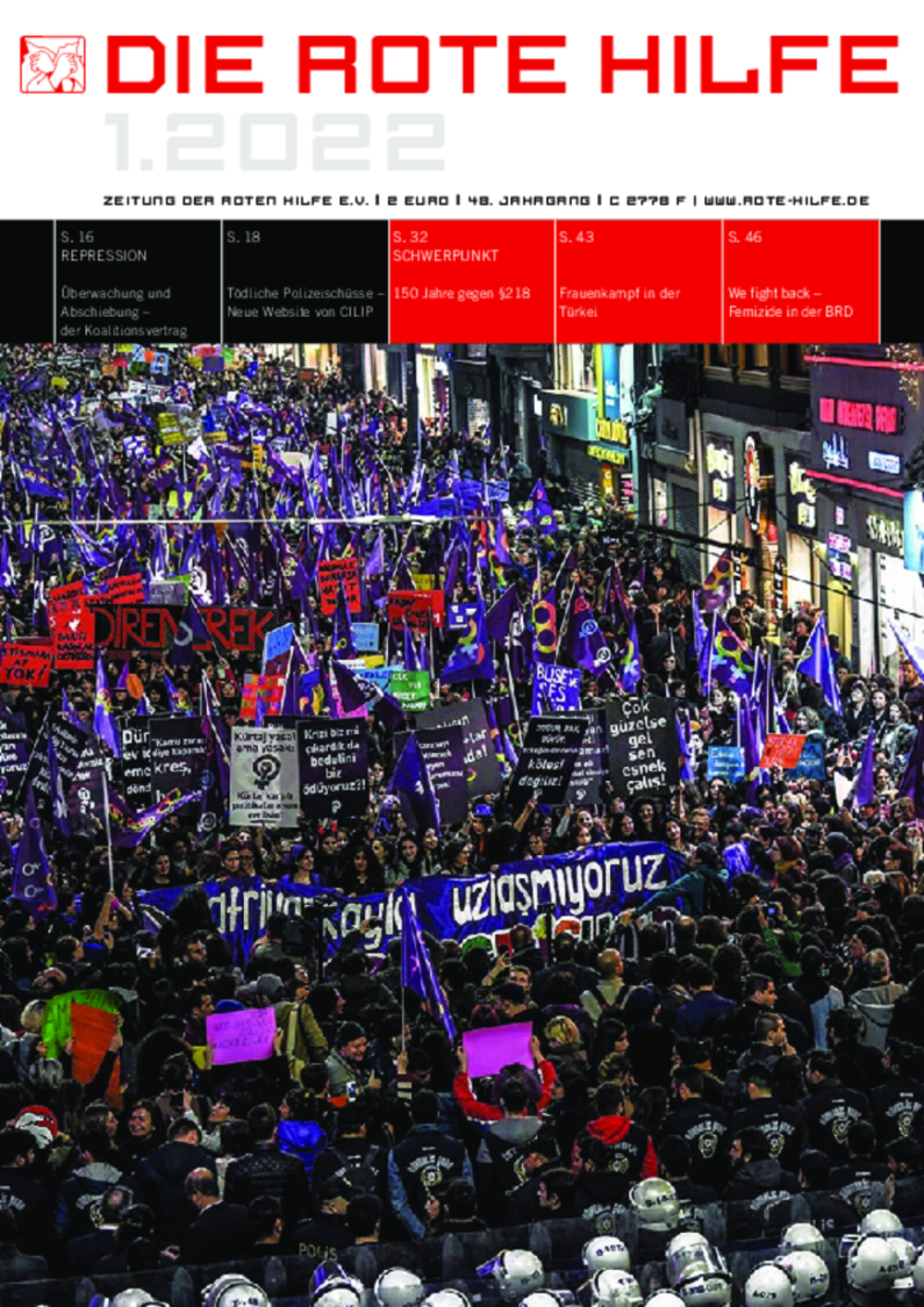 Cover von Rote Hilfe Zeitung 1/2022